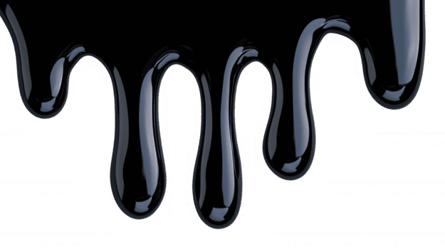 3d ikon svart måla droppande, strömmande nedåt på transparent yta, skapande SENTIMENTAL klibbig textur med slät dynamisk rörelse png