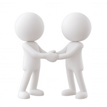 två vit 3d en användare ikon skakning händer, skapande tecken enkel än kraftfull bild av avtal och partnerskap på en transparent bakgrund png