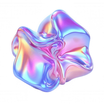 3d icon Holographic iridescent liquid forms shifting, blending, transforming transparent against surface, generating vibrant dynamic visual effect png