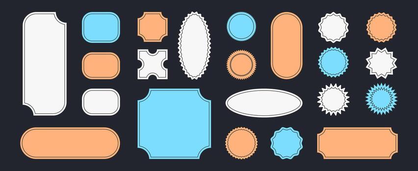 Labels, badges and stickers backgrounds, empty backgrounds with frames in retro and vintage elegant style. illustration. vector