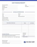 Towing Company Invoice template