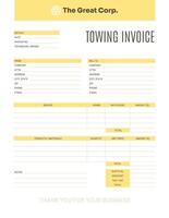 Towing Company Invoice template