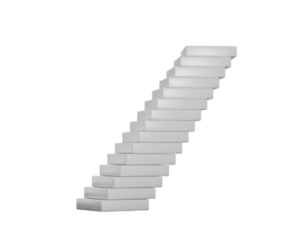 uma pilha do branco retangular blocos, levemente Deslocamento para crio uma inclinado torre efeito. 3d ilustração png