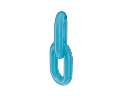 uma 3d azul cadeia ligação ícone com uma lustroso terminar, simbolizando conexão e unidade. 3d ilustração png