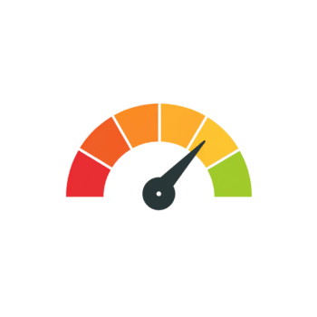 astratto tachimetro valutare icona indicando prestazione, livello o soddisfazione valutazione a un' specifico png