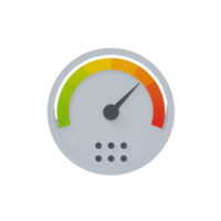 desempenho indicador com agulha e colori calibre em transparente fundo png