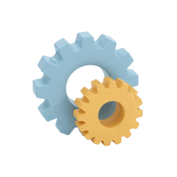 Interlocking Gears Concept Representing Teamwork and Mechanical Processes on Transparent Canvas png