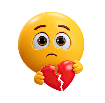 Sad Emoji Holding a Broken Heart png