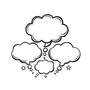 Speech and Thought Bubble Icons for Communication Concepts vector