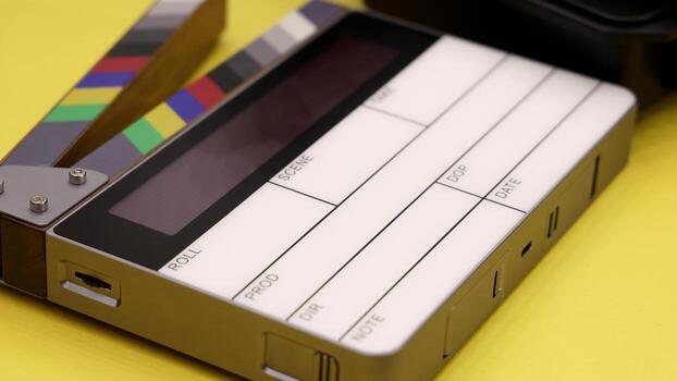 Digital Clapper Board. for filmmaker in set. Timecode Slate to use in Production. photo