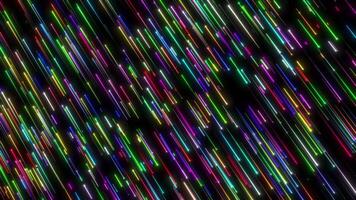 Modern Illuminated Striped Waterfall.Falling Colorful Neon Light Rain Effect.Abstract Vertical Rainbow Streaks Pattern.Dynamic Glowing Lines Digital Background. video