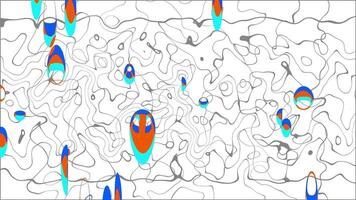 resumen anáglifo formas ondulado líneas en blanco antecedentes dinámica morphing efectos visuales, dinámica azul y naranja formas en curvilíneo blanco patrón, caótico resumen líneas con vibrante geométrico elementos, fluido video
