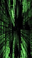 verde binário código - matriz efeito com luz raios video