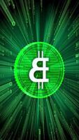 rotante bitcoin, binario codice nel sfondo video