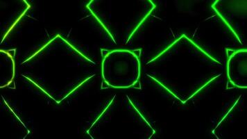 Dynamic Neon Green and Yellow Geometric Kaleidoscope Patterns - Abstract Motion Background Loop video