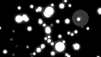 Abstract Black and White Grid Circles Animation Dynamic Halftone Dot Pattern Expansion and Contraction, Abstract Grid Pattern with Circular Halftone Shapes, Monochromatic Pixels Gradient Circles video