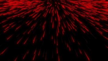 abstrakt röd lysande neon rader faller ner Loopable rörelse bakgrund, levande röd lysande ränder på svart abstrakt energi, snabb rörelse, lysande vertikal röd rader digital konst, händelse bakgrund, video