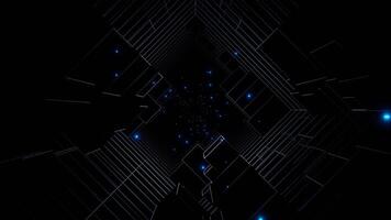 trådmodell tunnel lysande techno slinga bakgrund video