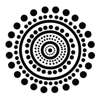 Circular pattern with concentric circles and dots vector