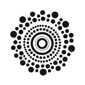 Geometric pattern with concentric circles and dots vector
