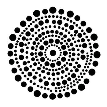 Circular pattern of black dots creating a design vector