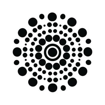 Black circular pattern design with concentric dots vector