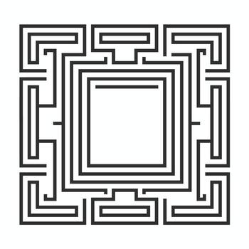 Intricate maze design with geometric patterns vector