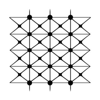 Intersecting lines and circles pattern vector