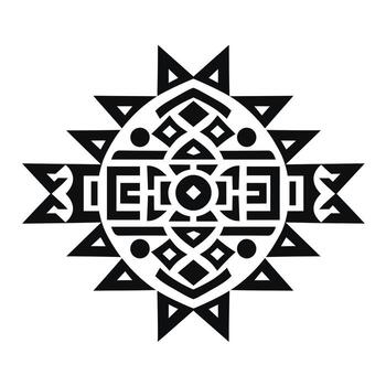 único dibujos animados azteca modelo diseño con intrincado geométrico formas y agudo líneas vector