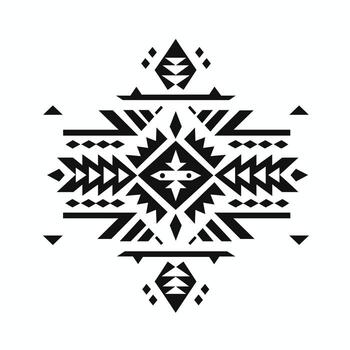 intrincado dibujos animados navajo modelo presentando agudo líneas y geométrico formas en negro y blanco tonos vector