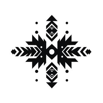 intrincado dibujos animados navajo modelo con geométrico diseños y agudo líneas vector