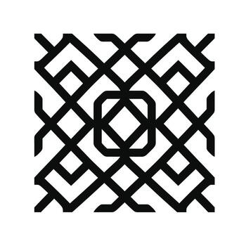Interlacing Pattern Showcasing Geometric Design in Black and White With Symmetrical Features vector