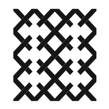 Intricate Single Interlacing Pattern Showcasing a Symmetrical Design With Elegant Black Lines vector