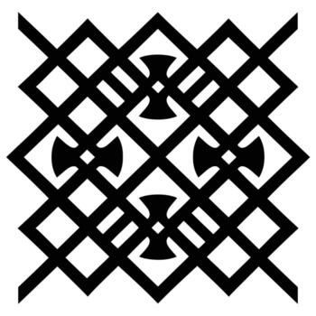 Interlacing Pattern With Symmetrical Design Featuring Axes in a Grid Format vector