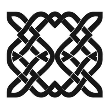 intrincado entrelazado modelo con negrita contrastes y simétrico diseño vector