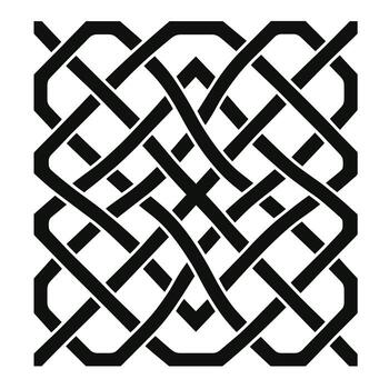 Complex Interlacing Pattern Showcasing Intricate Design Elements in Black and White vector