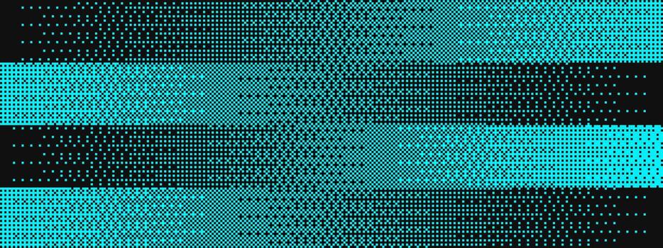 Pixel Background with Blue Gradient and Bitmap Dots for Retro Games or Cyberpunk Digital Art. Illustration vector