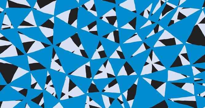 mano dibujado modelo presentando un resumen mosaico de irregular triangulos en azul, negro, y ligero gris. negrita y energético, Perfecto para moderno diseño, textiles, y nervioso antecedentes. vector