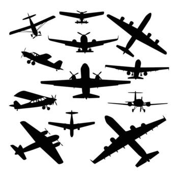 Art of collection of 12 different bicycle designs isolated on white background, showcasing various styles and components for transportation and recreation vector