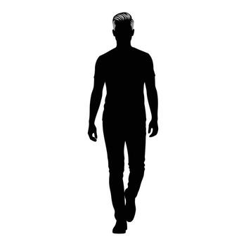 Art of collection of runner silhouettes in various dynamic running poses, isolated on white background vector