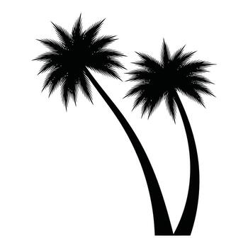 Art of silhouette of a large deciduous tree with intricate branches, isolated on a white background vector