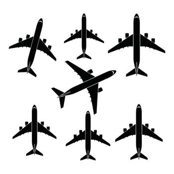 Art of collection of black silhouette evergreen trees, including single trees and forest lines, isolated on a white background vector