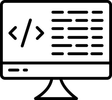 Coding Line Icon Design vector