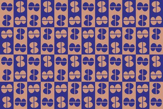 un azul y naranja modelo con un grande número de pequeño círculos vector