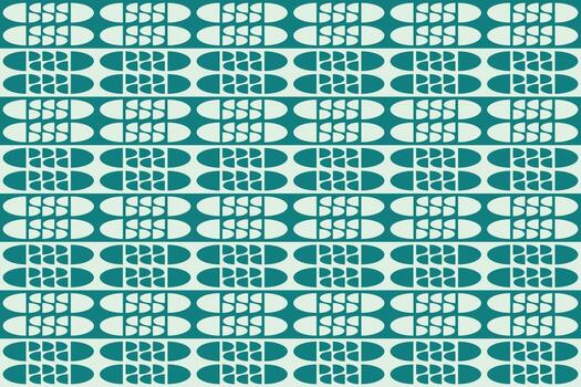 A pattern with a geometric design in teal and white vector