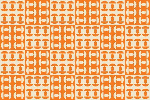 An orange and white pattern with a circle in the middle vector