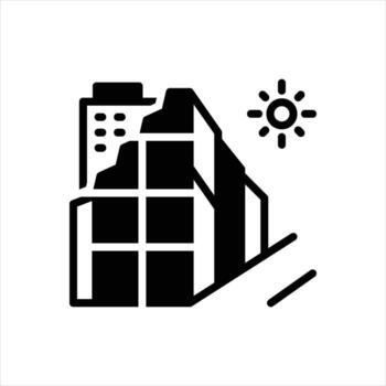 Solid icon building vector