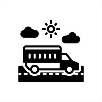 Solid icon cargo vector