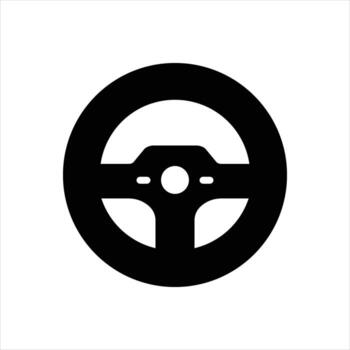 Solid icon steering-wheel vector
