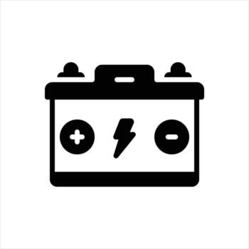 sólido icono acumulador vector